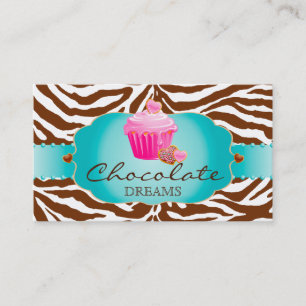 Bakery Business Card Chocolate Cupcake pink