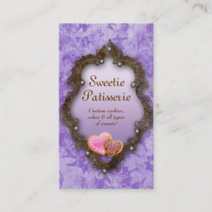 Bakery Business Card Cookies Vintage Brown Purple