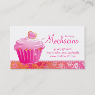 Bakery Business Card cute cupcake floral lace