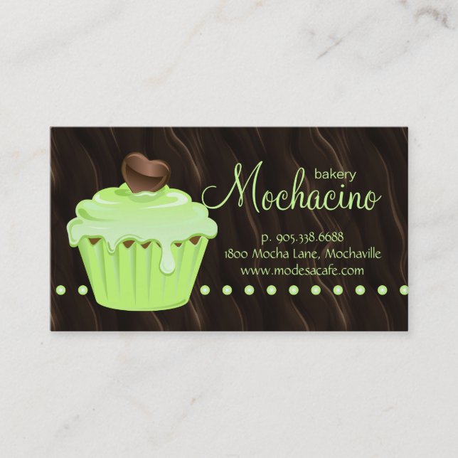 Bakery Business Card cute cupcake mint chocolate (Front)