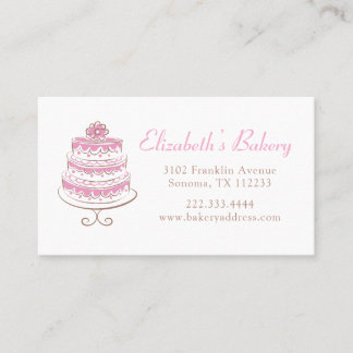 Bakery Business Card Pink Cake