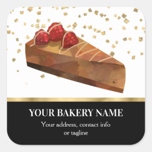 Bakery Business Cheesecake Confetti Square Sticker