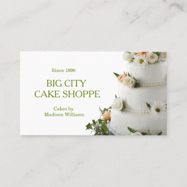 Bakery Business  Elegant Cake  Card (Front)