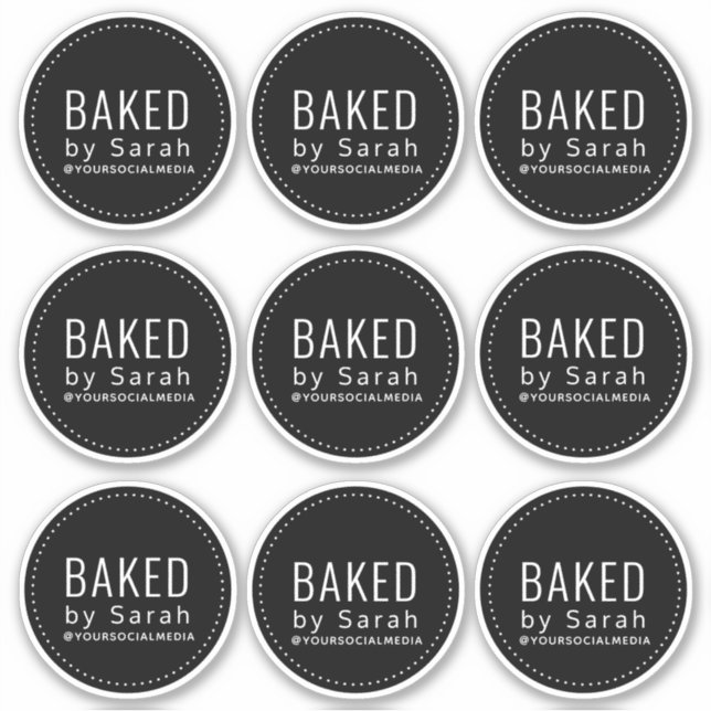 Bakery Business Packaging Vinyl Stickers (Front)