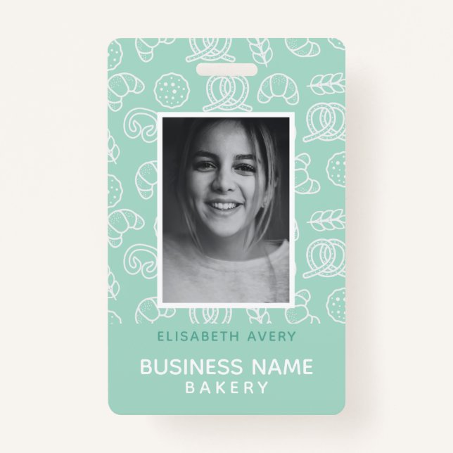 Bakery Business Photo Personalised ID Badge (Front)