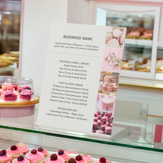 Bakery Business Price List Custom Photo Pedestal Sign (Bakery Business Price List Custom Photo Pedestal Sign)