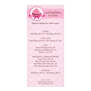 Bakery Business Promotional Price List Rack Card