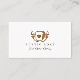 Bakery Business Rustic Woodgrain Loaf Of Bread Card