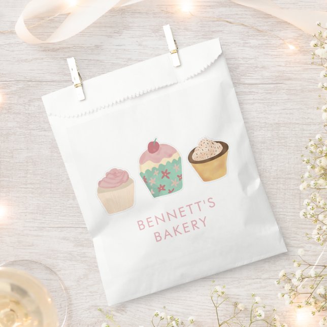 Bakery Cafe Cupcake Business Takeaway Favour Bag (Clipped)