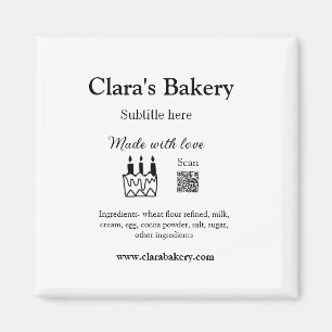 Bakery cake add ingredients made with love q r magnet