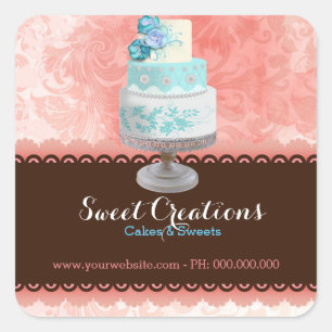 Bakery Cake Business Sweet Creations Square Sticker