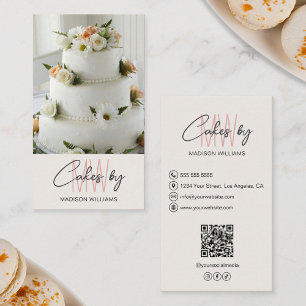 Bakery Cake Custom Monogram Logo Business Card