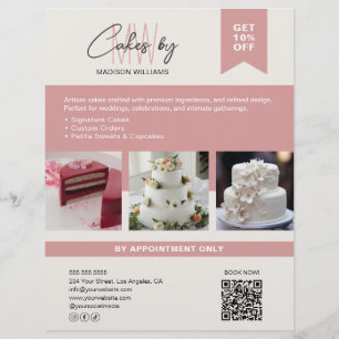 Bakery Cake Custom Monogram Logo Business Flyer