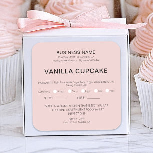 Bakery Cake Home Legal Food License Square Sticker