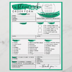 Bakery Cake Order Form green Flyer