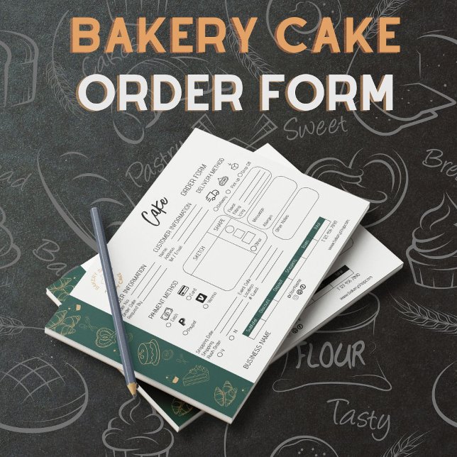 Bakery Cake Order Form Small Business Delivery Notepad (Bakery Cake Order Form Small Business Delivery Notepad)