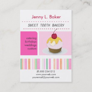 Bakery Cakes Cupcake Delightful Personalised Business Card