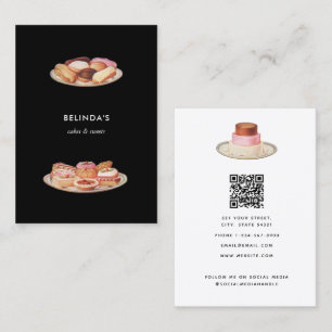 Bakery Cakes Sweets Baking QR Code Social Media Business Card