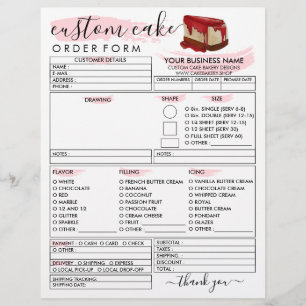 Bakery Cheese Cake Order Form Flyer