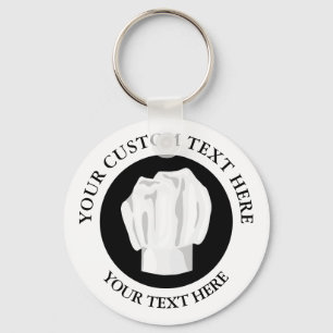 Bakery Chef Hat Custom Text Logo Icon Keychain