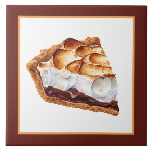 bakery chocolate pie home business crafting  ceramic tile (Front)