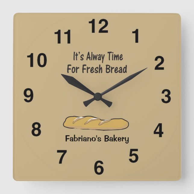 Bakery Clock - It's Always Time For Fresh Bread (Front)