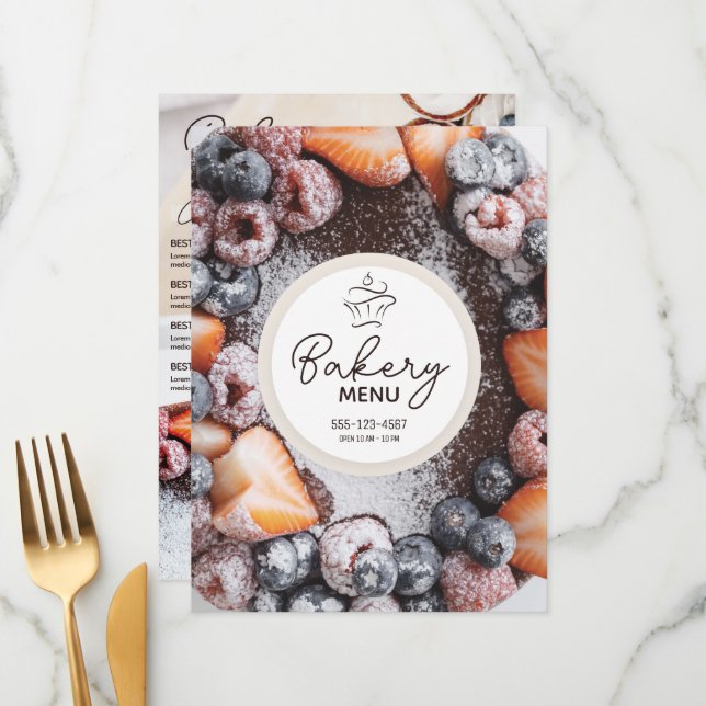 Bakery / Confectionery / Bake shop (Template) Menu (Front/Back In Situ)