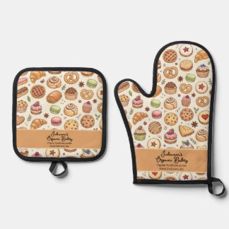 Bakery Cookies Pie Dessert  Business Oven Mitt & Pot Holder Set