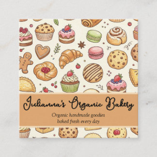 Bakery Cookies Pie Dessert Square Business Card