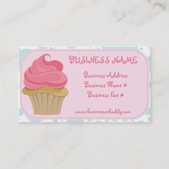 Bakery Cupcake Business Cards (Front)