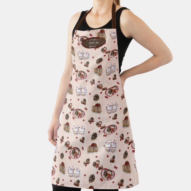 Bakery Cupcake Dessert Shop Chocolate Business Apron (Insitu)