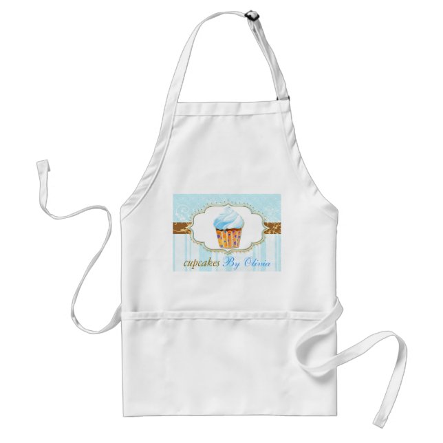 Bakery Cupcake Logo in Soft Blue Standard Apron (Front)