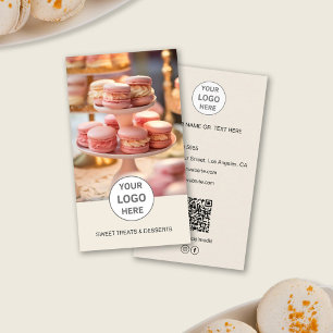 Bakery Custom Logo Photo QR Cream Business Card