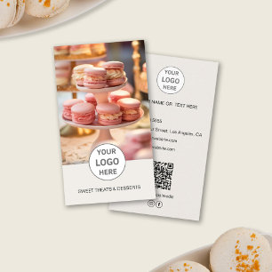 Bakery Custom Logo Photo QR Tan Business Card