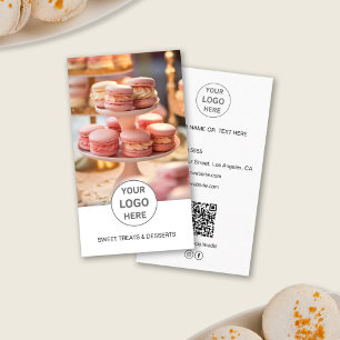 Bakery Custom Logo Photo QR White Business Card