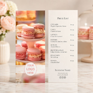 Bakery Custom Logo Price List Menu
