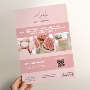 Bakery Custom Monogram Logo Business Marketing Flyer