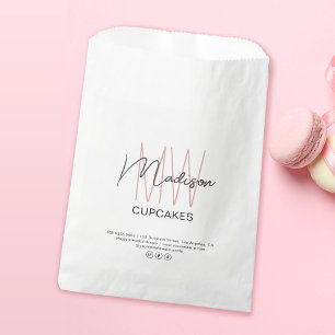Bakery Custom Monogram Logo Paper Bag