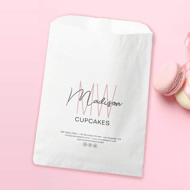 Bakery Custom Monogram Logo Paper Bag (Bakery Custom Monogram Logo Paper Bag)