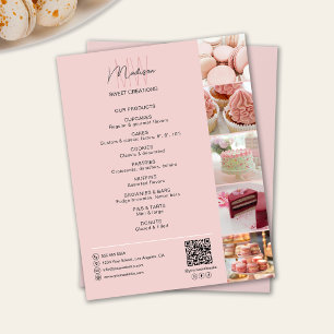 Bakery Custom Monogram Photo QR Products Flyer