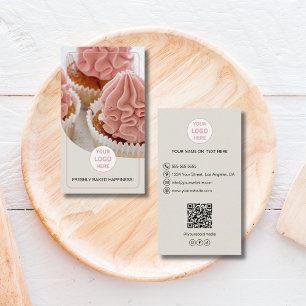 Bakery Custom Photo Logo QR Business Card