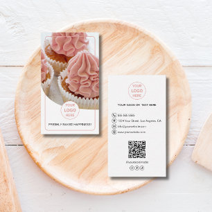 Bakery Custom Photo Logo QR Business Card