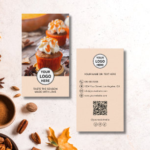 Bakery Custom Photo Logo QR Business Card