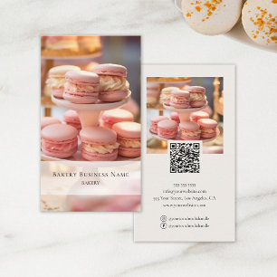 Bakery Custom Photo Social Media QR Code Business Card