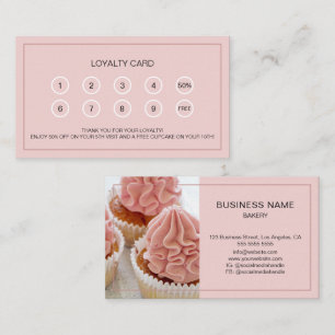 Bakery Customer Reward Custom Photo Pink Loyalty Card