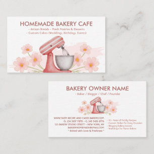 Bakery Customisable Cafes Cake Makers Flower Business Card