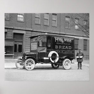 Bakery Delivery Truck, 1923. Vintage Photo Poster