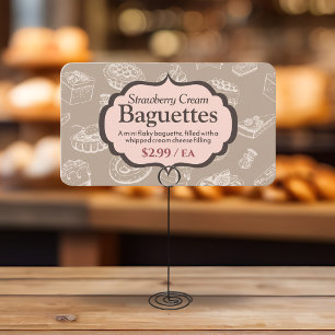 Bakery Display Sign with Description Label Cards