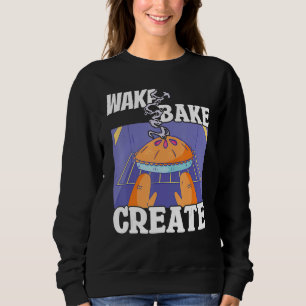 Bakery Doughnut Wake Bake Create Pastry Chef Cake Sweatshirt