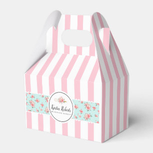 Bakery & Floral & Pink Stripes Favour Box